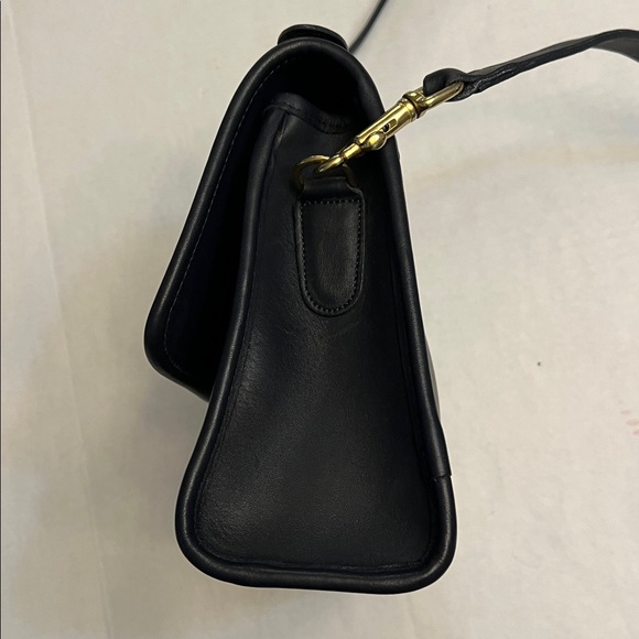 COACH VINTAGE COURT BAG CROSSBODY SATCHEL NAVY BLUE LEATHER 1229 MADE IN US - Picture 9 of 16